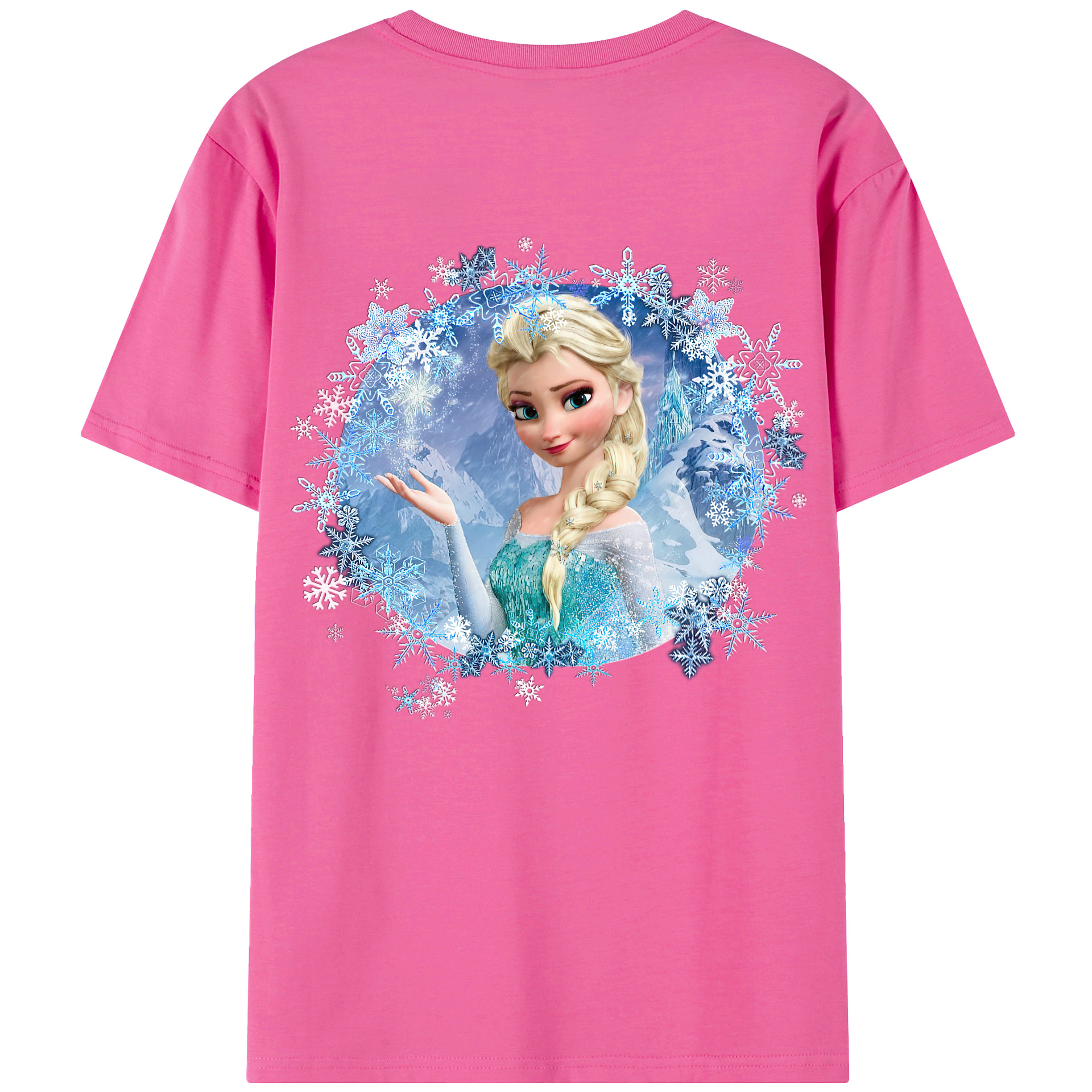 （画像用） アナと雪の女王 アンナ エルサ Frozen Anna Elsa レディース半袖Tシャツ(バックプリント)
